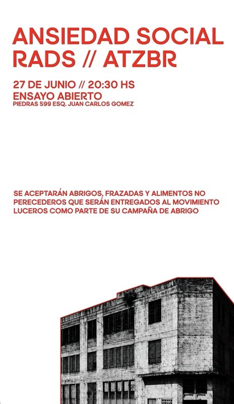 Toque a beneficio en Ciudad Vieja
